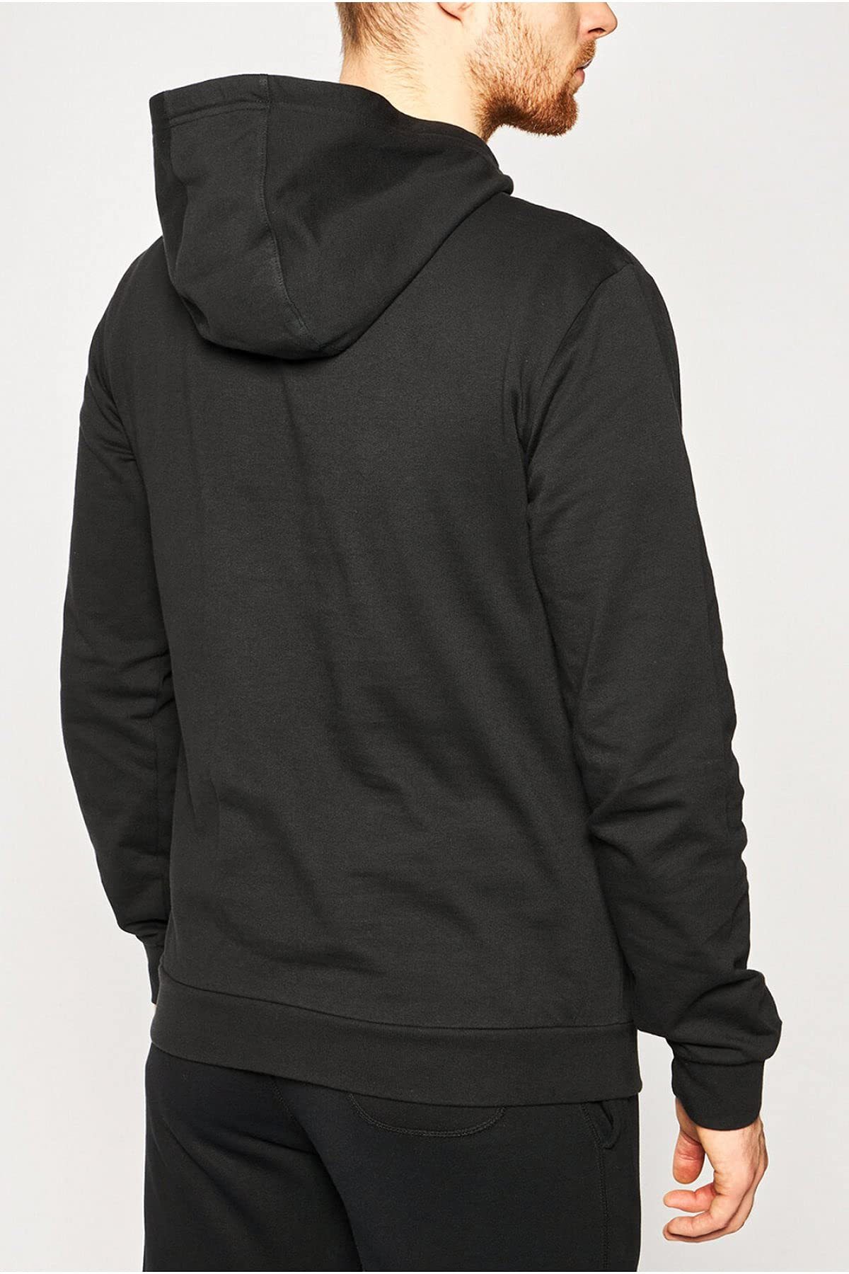 Ea7 Logo Hooded Sweater In Black
