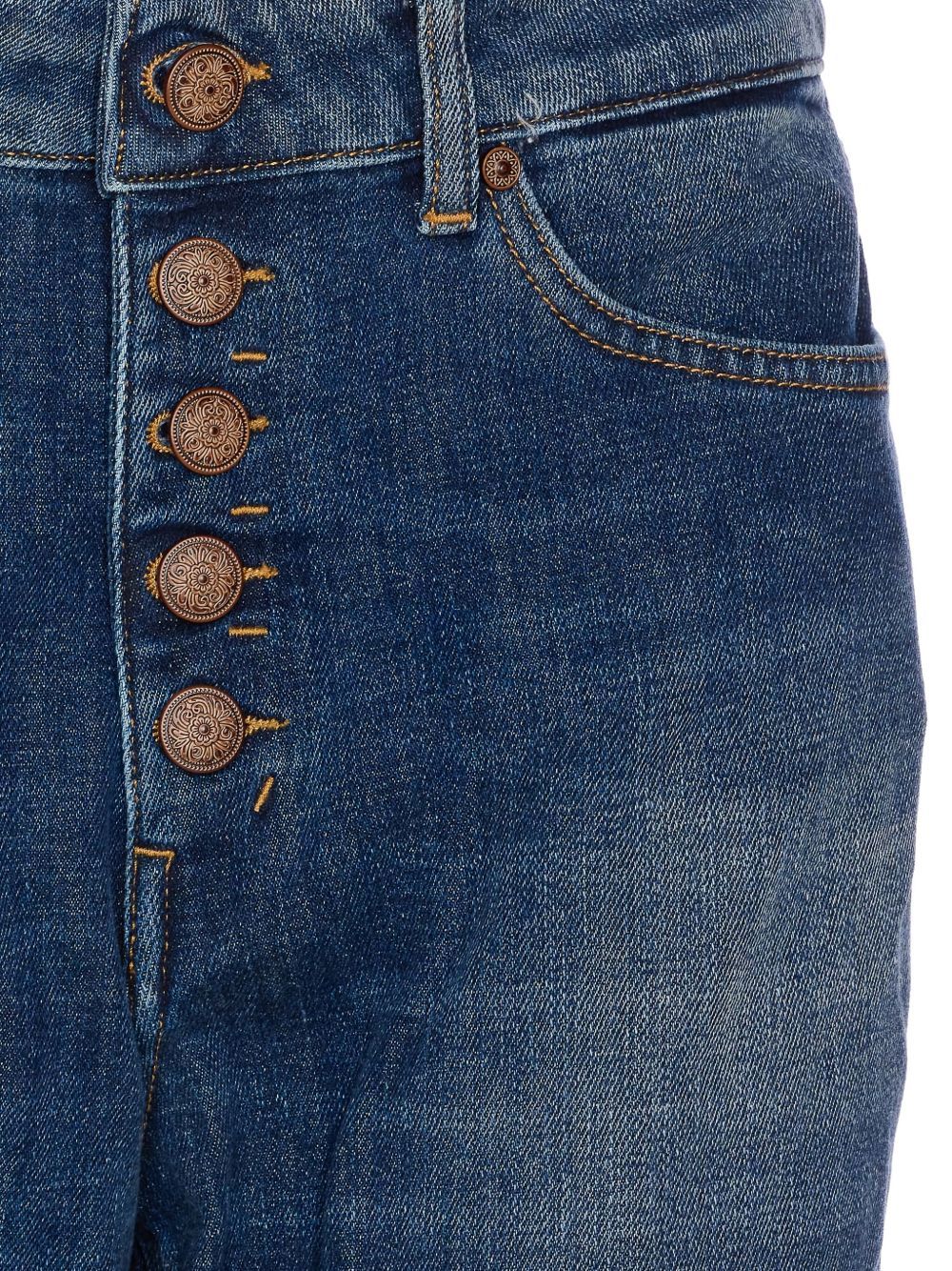 Dondup Trousers Loose Fit Rolled Cuffs In Blue