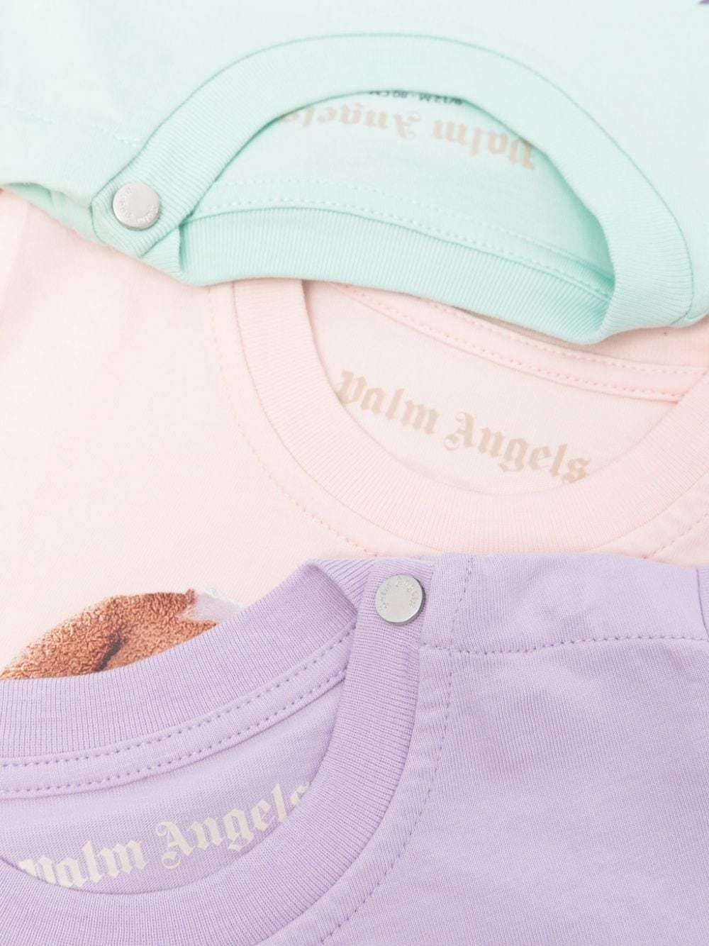 Palm Angels Three Pieces Of T-shirt With Round Neck In Blue