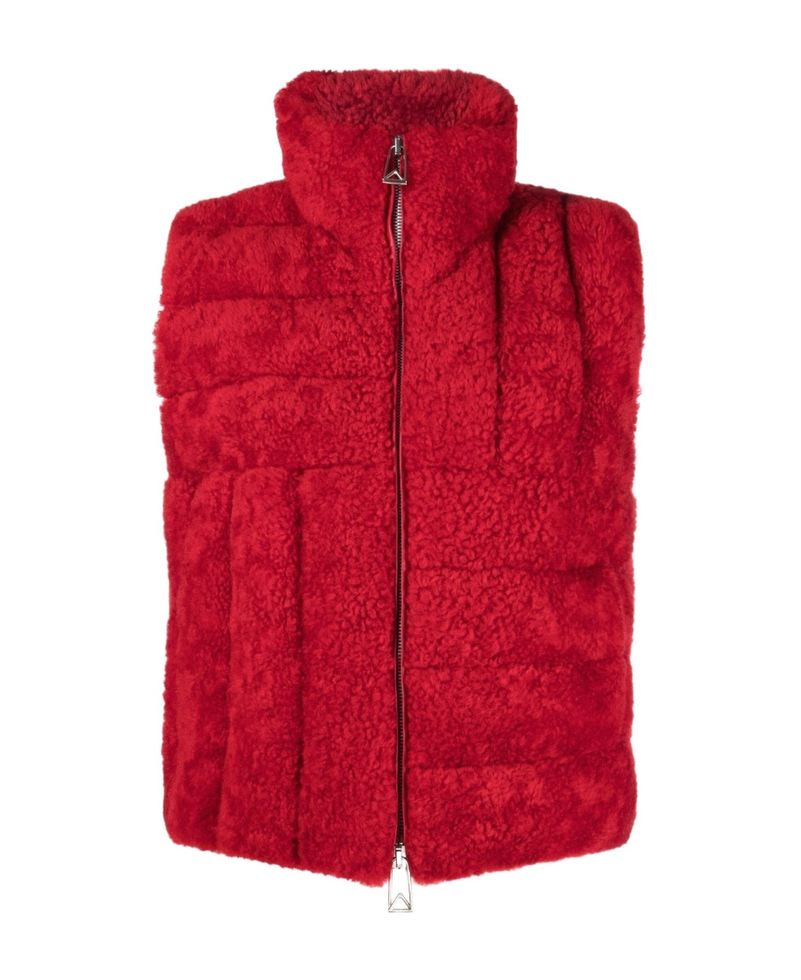 Bottega Veneta Quilted-finish Sleeveless Jacket In Red