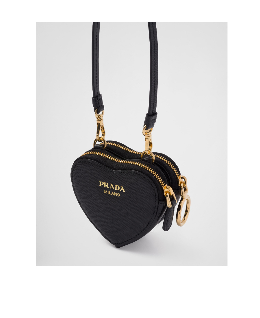 Prada Saffiano Leather Mini Pouch In Black