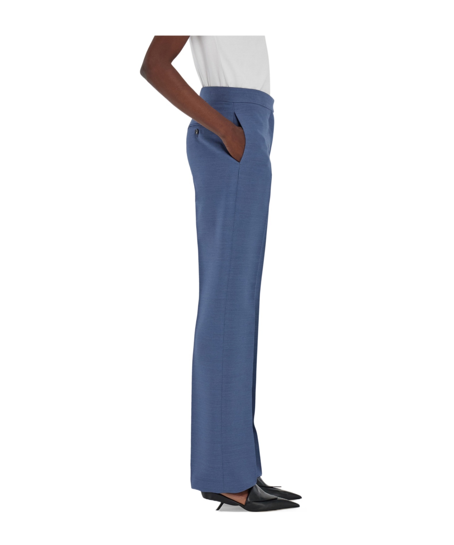 Ferragamo Wool Faille Trouser In Blue