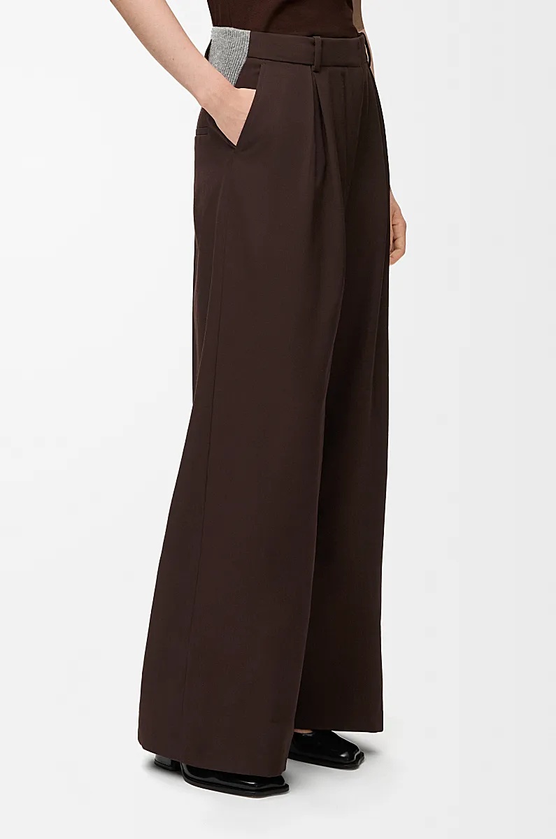 Loewe Trousers In Wool In Brown