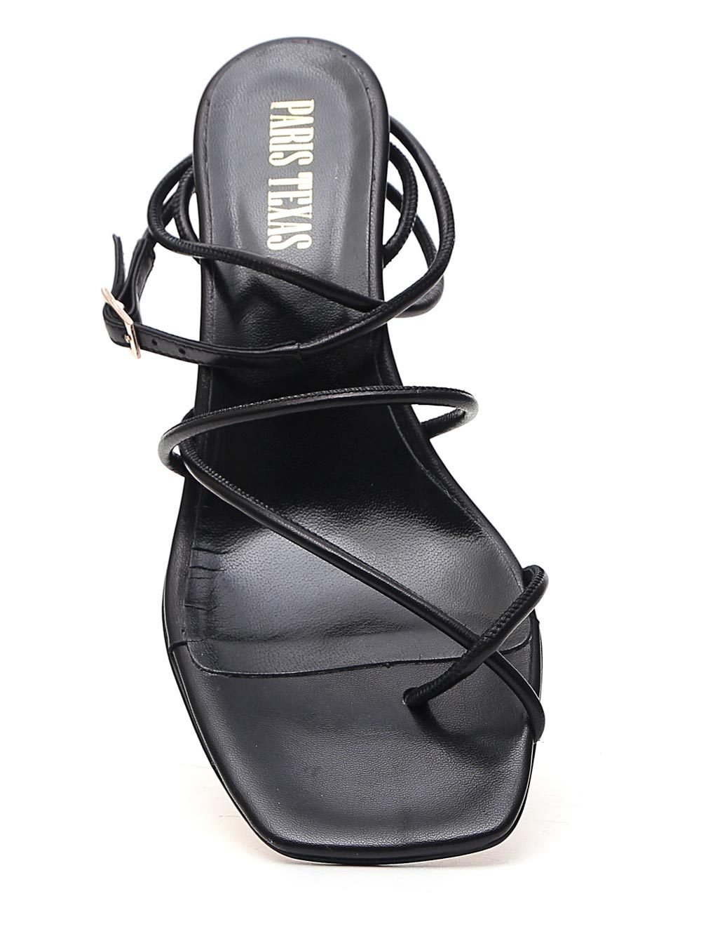 Paris Texas Betty Buckle Strappy Sandals In Black