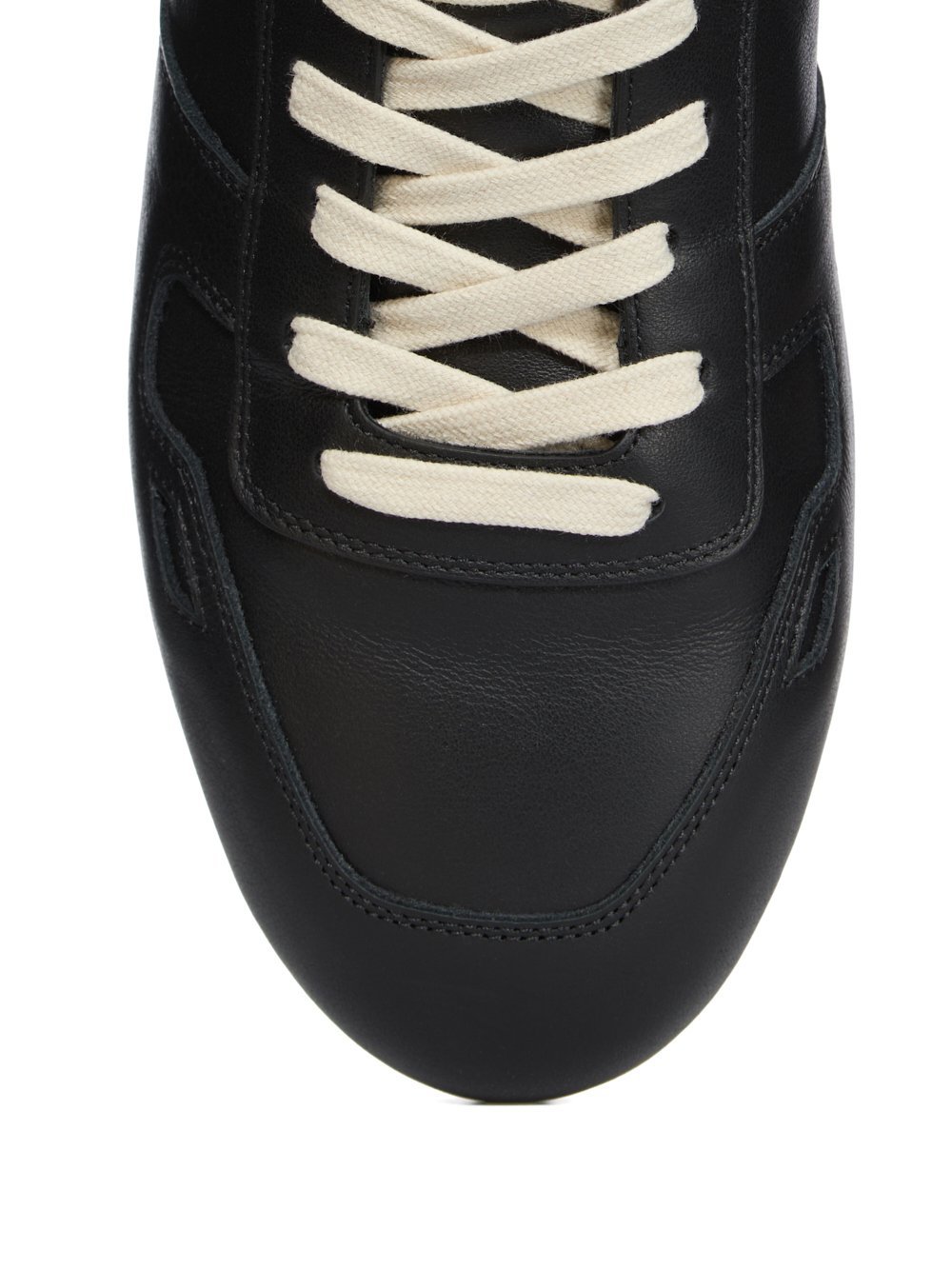 Rick Owens Streamlined Low-top Sneakers With Round Toe In Black