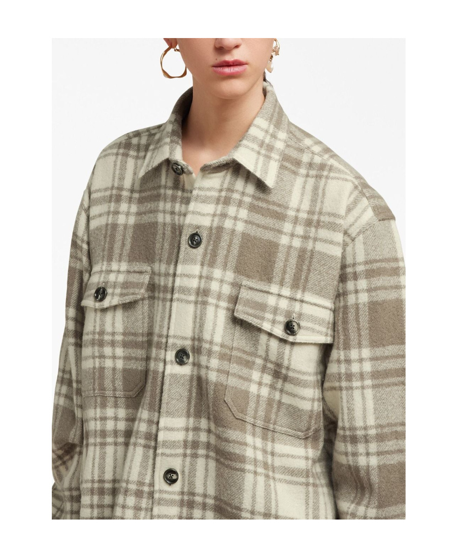 Ami Alexandre Mattiussi Ami Paris Checked Buttoned-up Overshirt In Nude