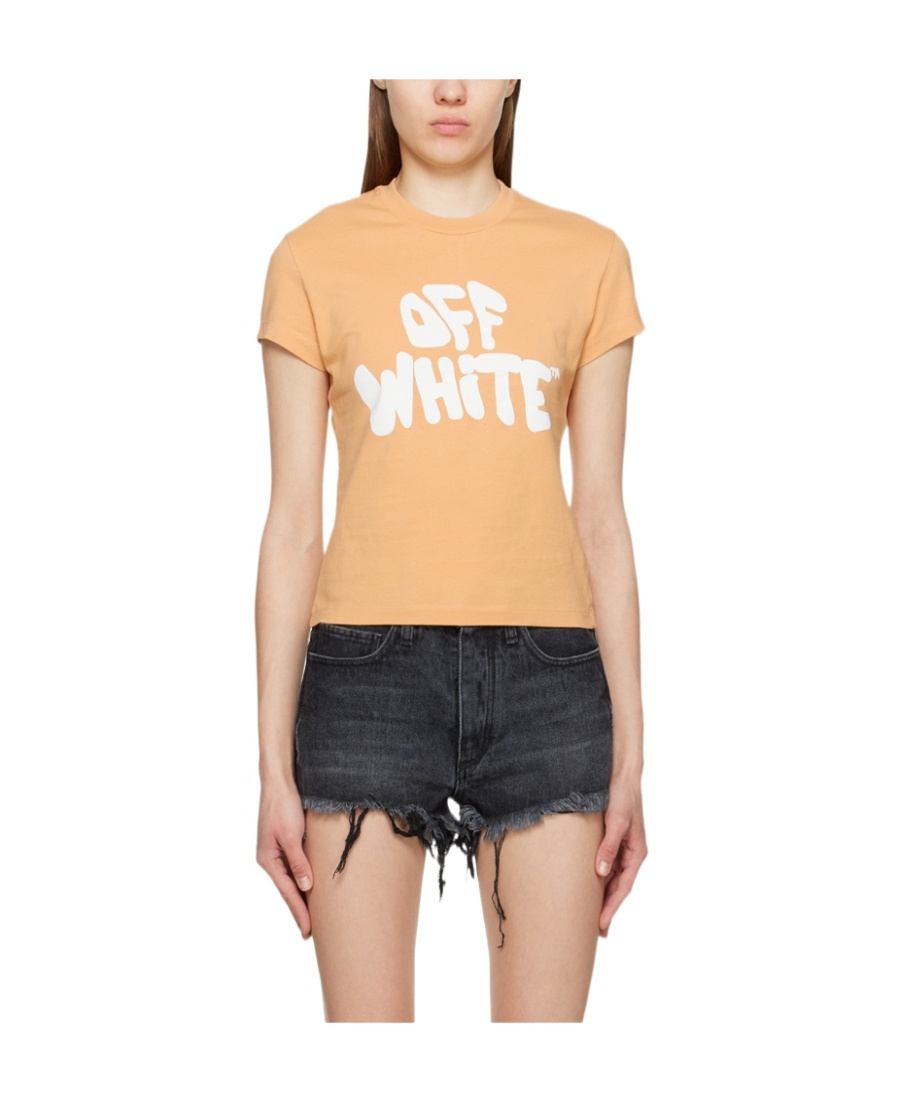Off-white Logo-print Short-sleeve T-shirt In Nude