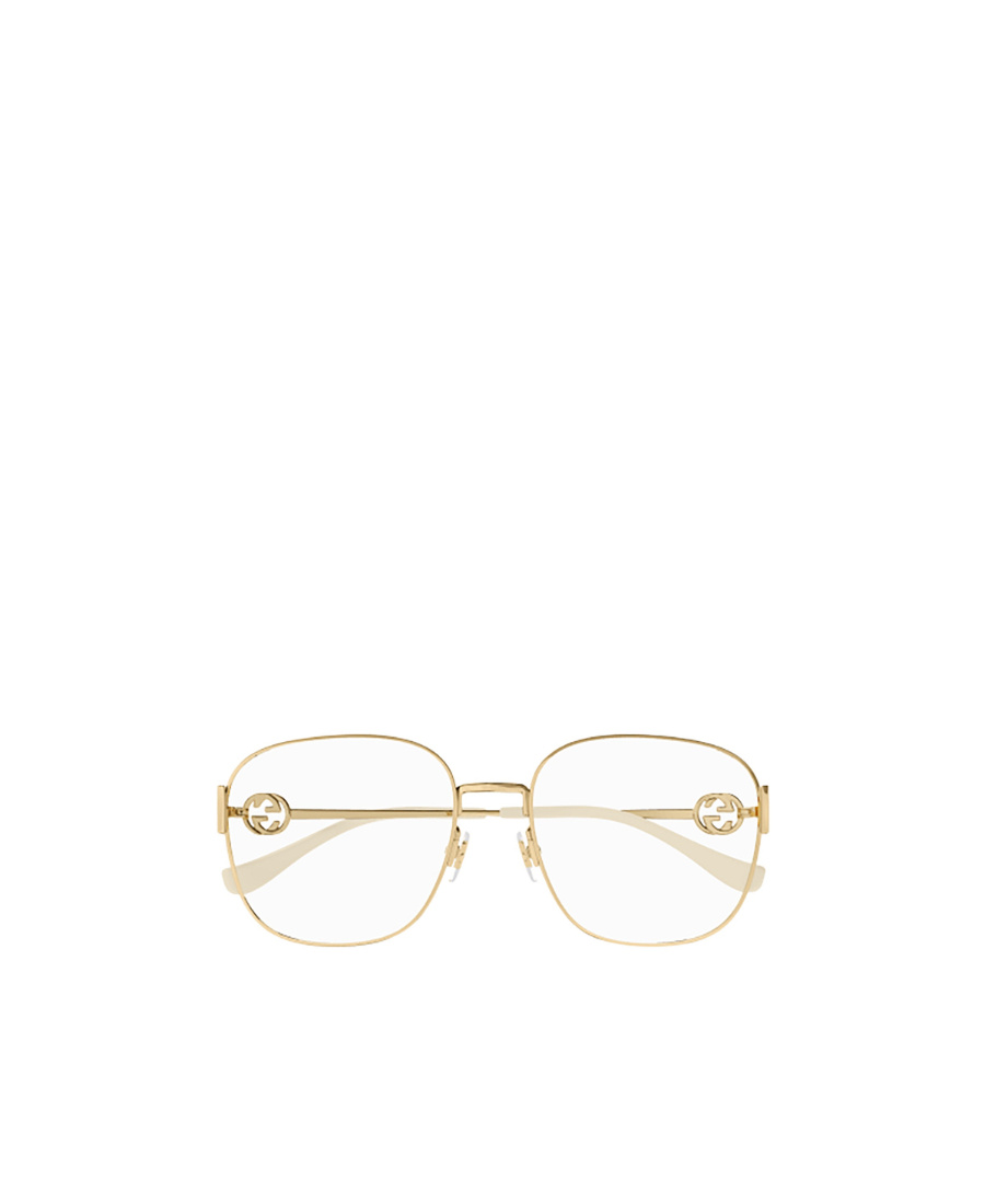 Gucci Logo-plaque Square-frame Glasses In White