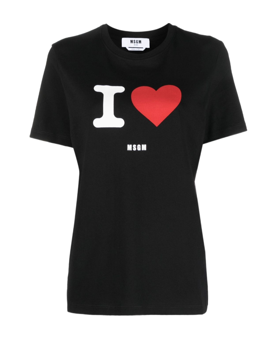 Msgm Logo-print Cotton T-shirt In Black