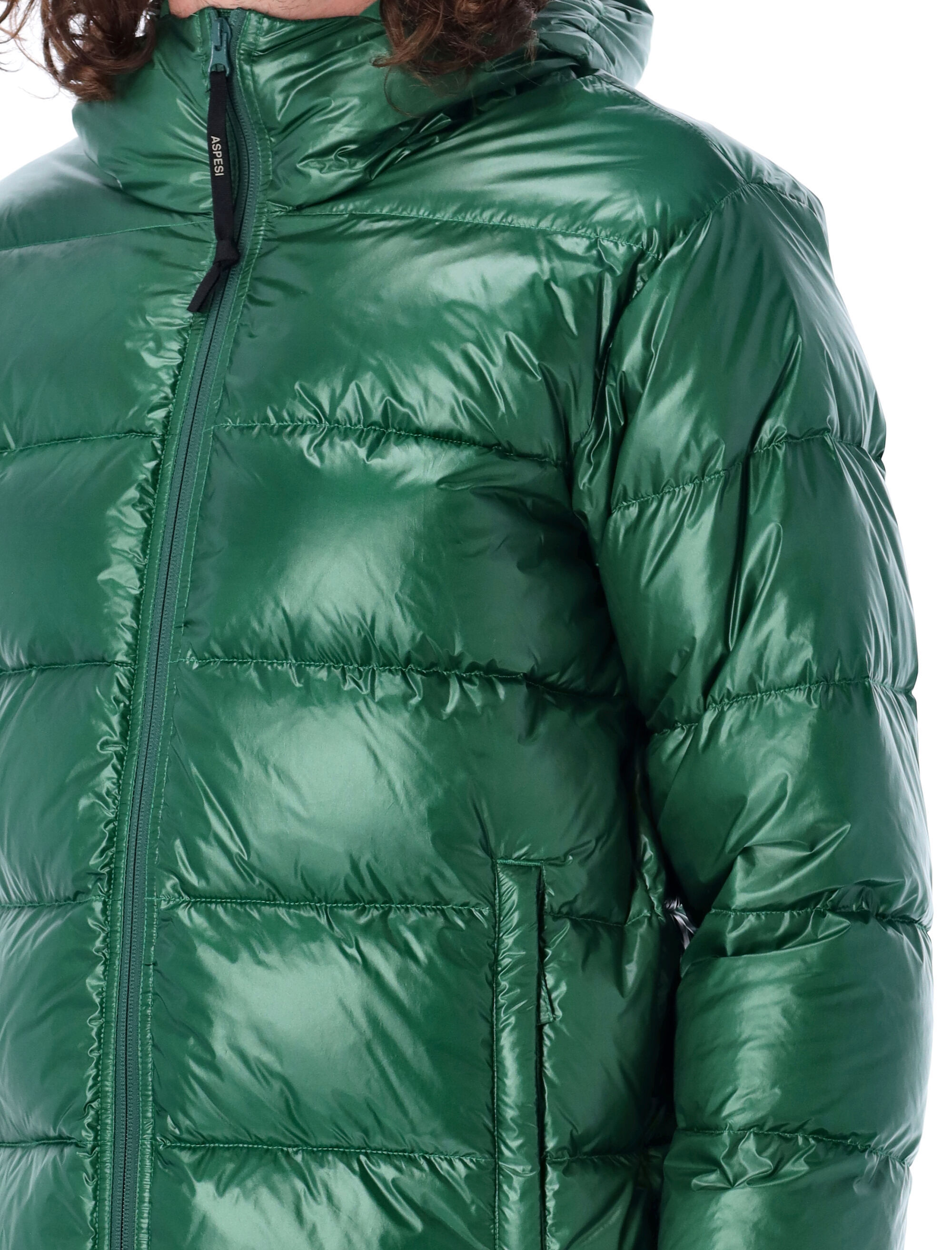 Aspesi Budd Hooded Puffer Jacket In Green