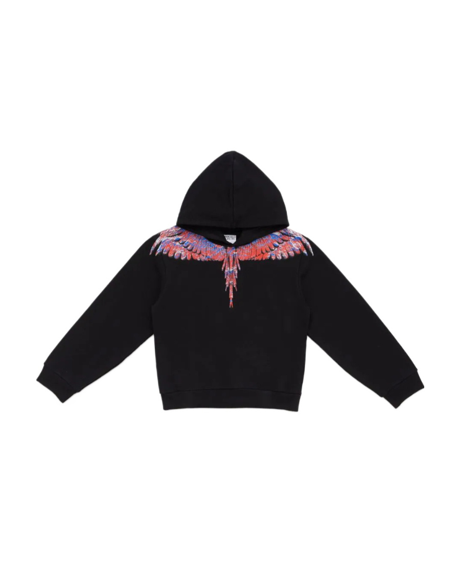 Marcelo Burlon County Of Milan Lunar Wings Cotton Sweatshirt In Black