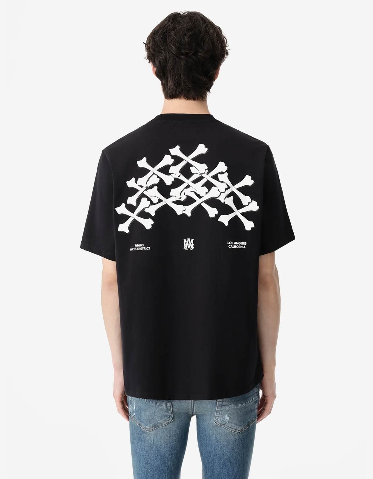 Amiri Mens Black Bones Stacked Short-sleeve Cotton-jersey T-shirt In Black