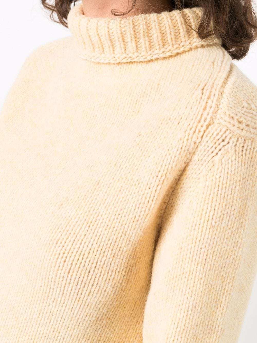 Jil Sander Asymmetric-hem Roll Neck Jumper In Nude