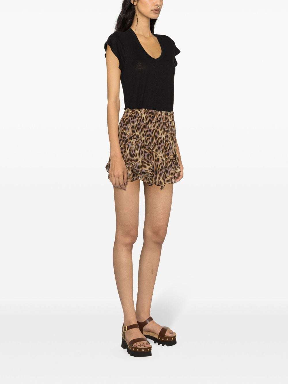 Shop Isabel Marant Étoile Zankou Linen T-shirt In Black