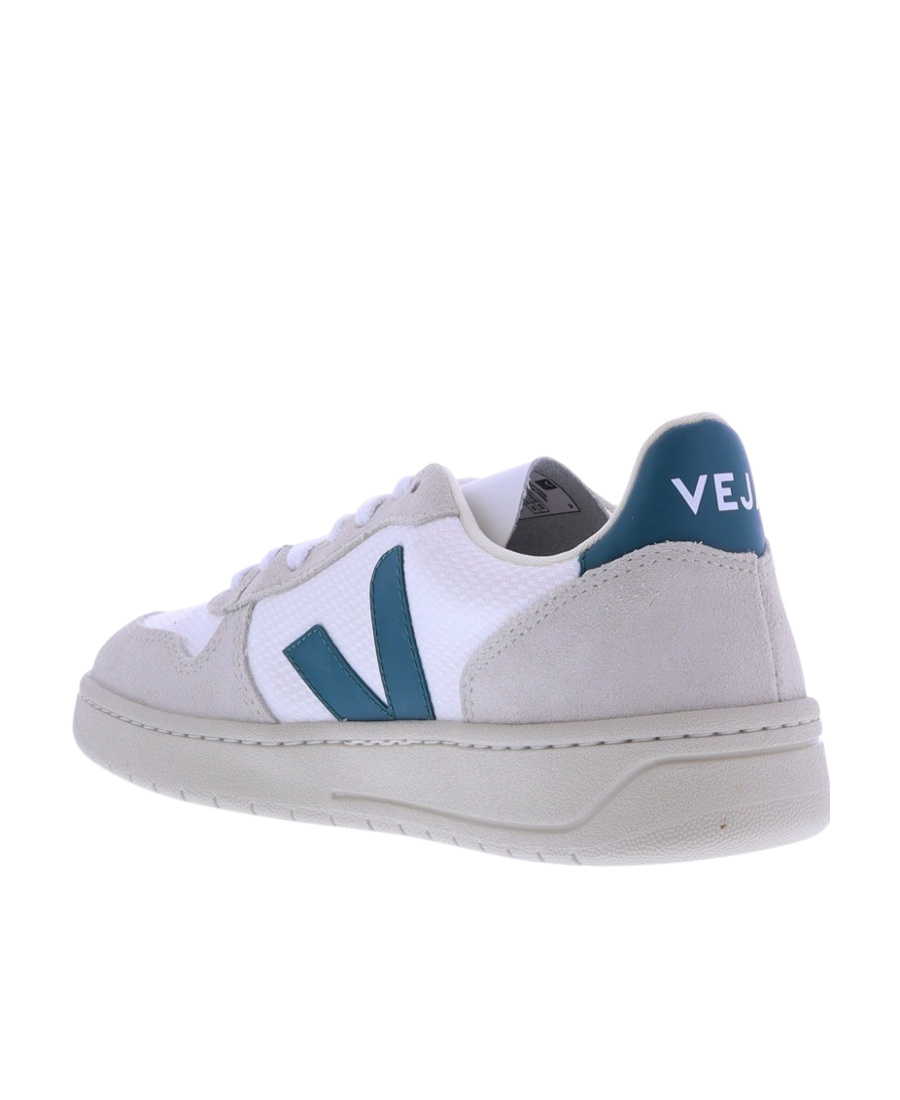 Veja V-10 B-mesh Leather Sneakers In Gray