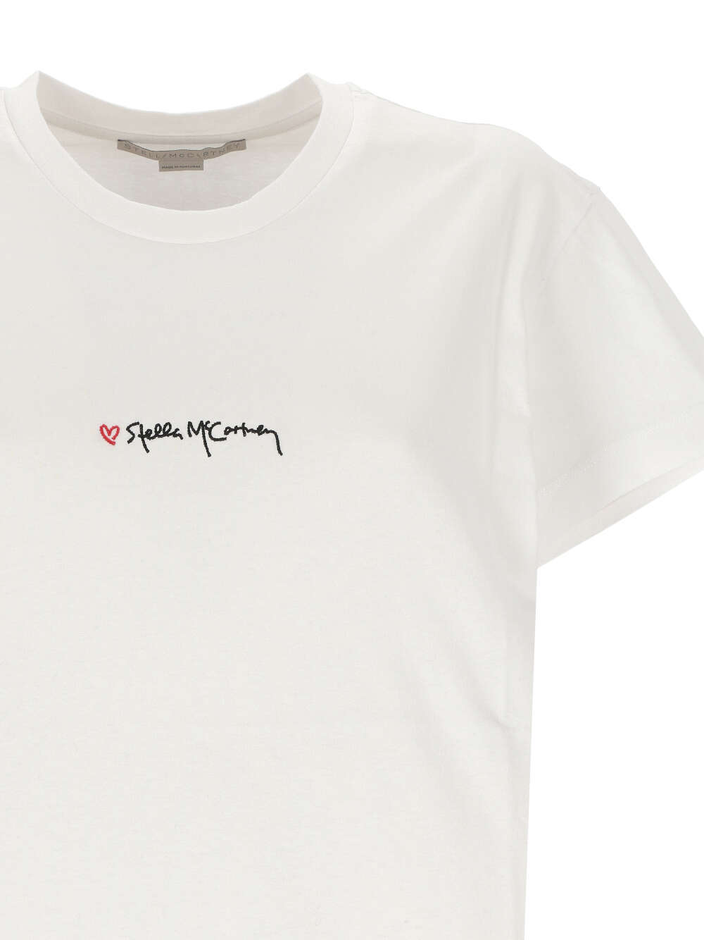 Stella Mccartney Stella Mc Cartney T Shirt With Embroidered Signature In Gray