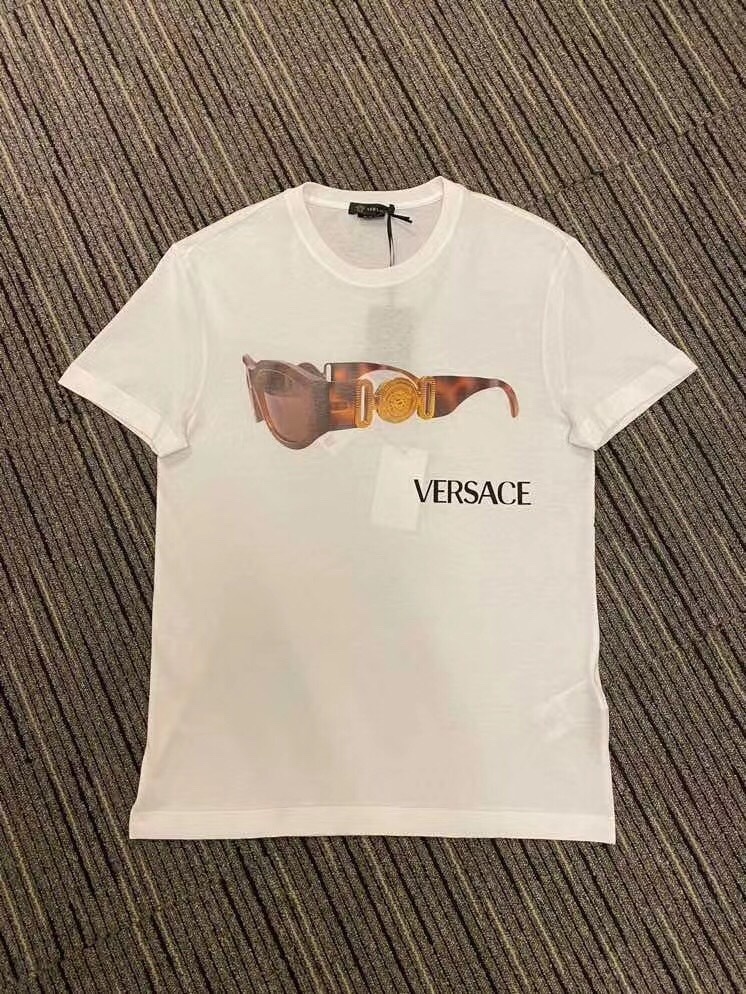 Versace Logo, Sunglasses, Printed T-shirt In White