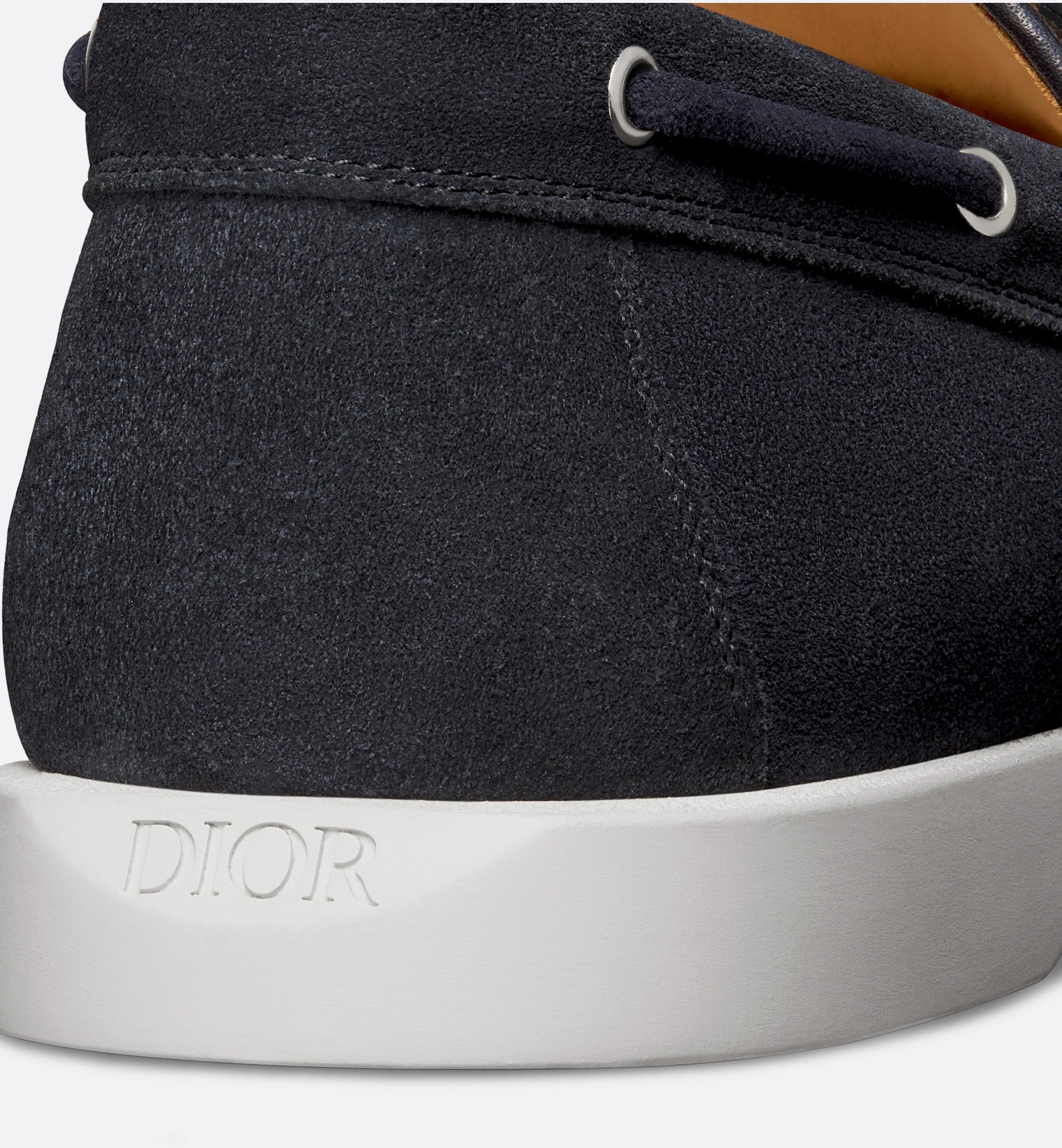 Dior Man Loafers Midnight Blue Size 8 Leather In Black