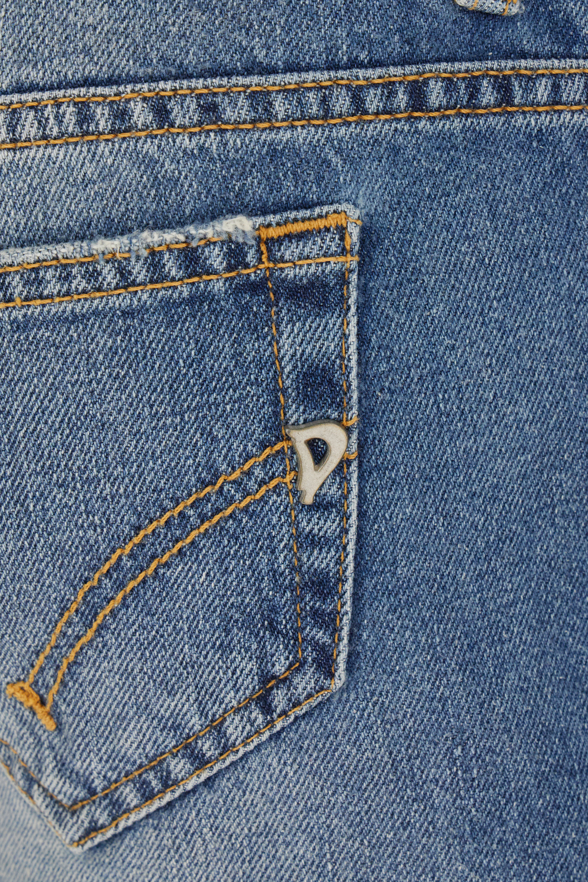 Dondup Logo-plaque Denim Shorts In Blue