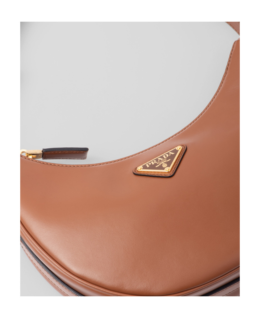 Prada Cognac Arqu Small Shoulder Bag In Brown