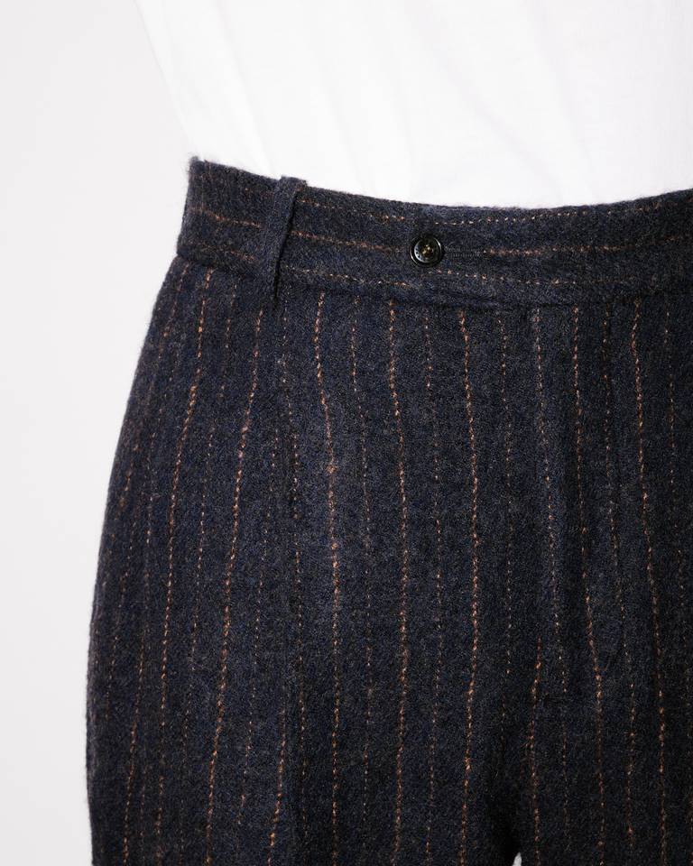 Kenzo Pure Wool Straight Pleated Tailored Pants In Black