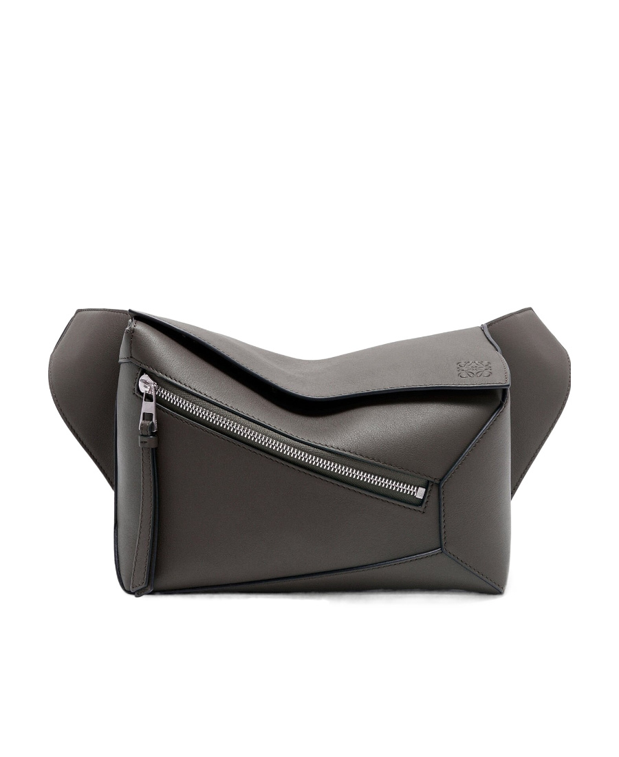 Loewe Small Leather Puzzle Belt Bag In Gray