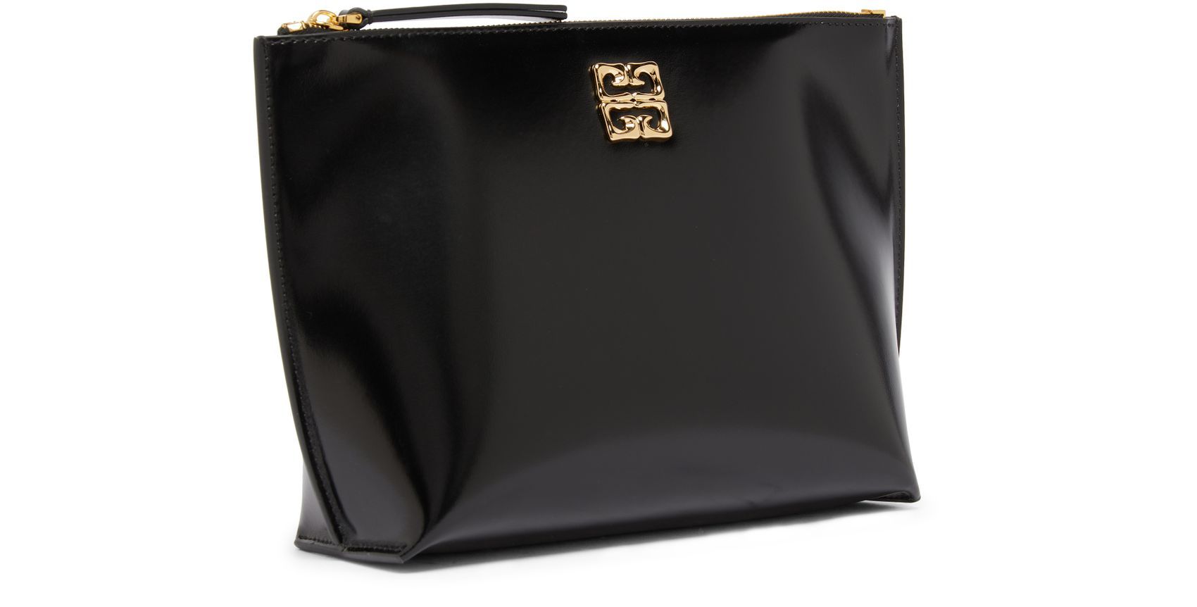 Givenchy Liquid Logo Plaque Clutch Bag In Black