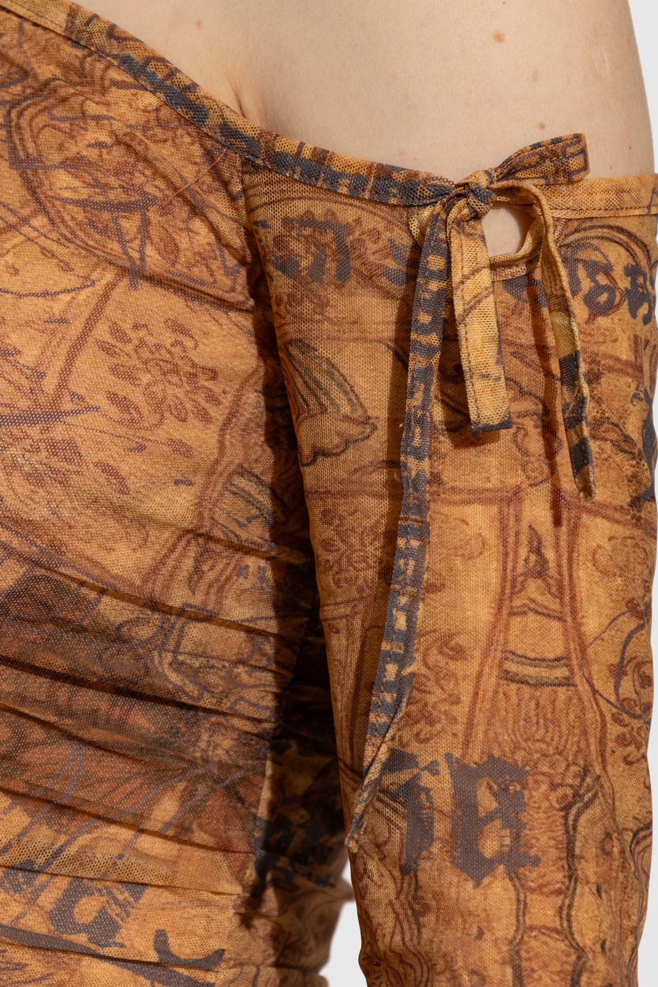 Misbhv Abstract-pattern Print Midi Dress In Brown