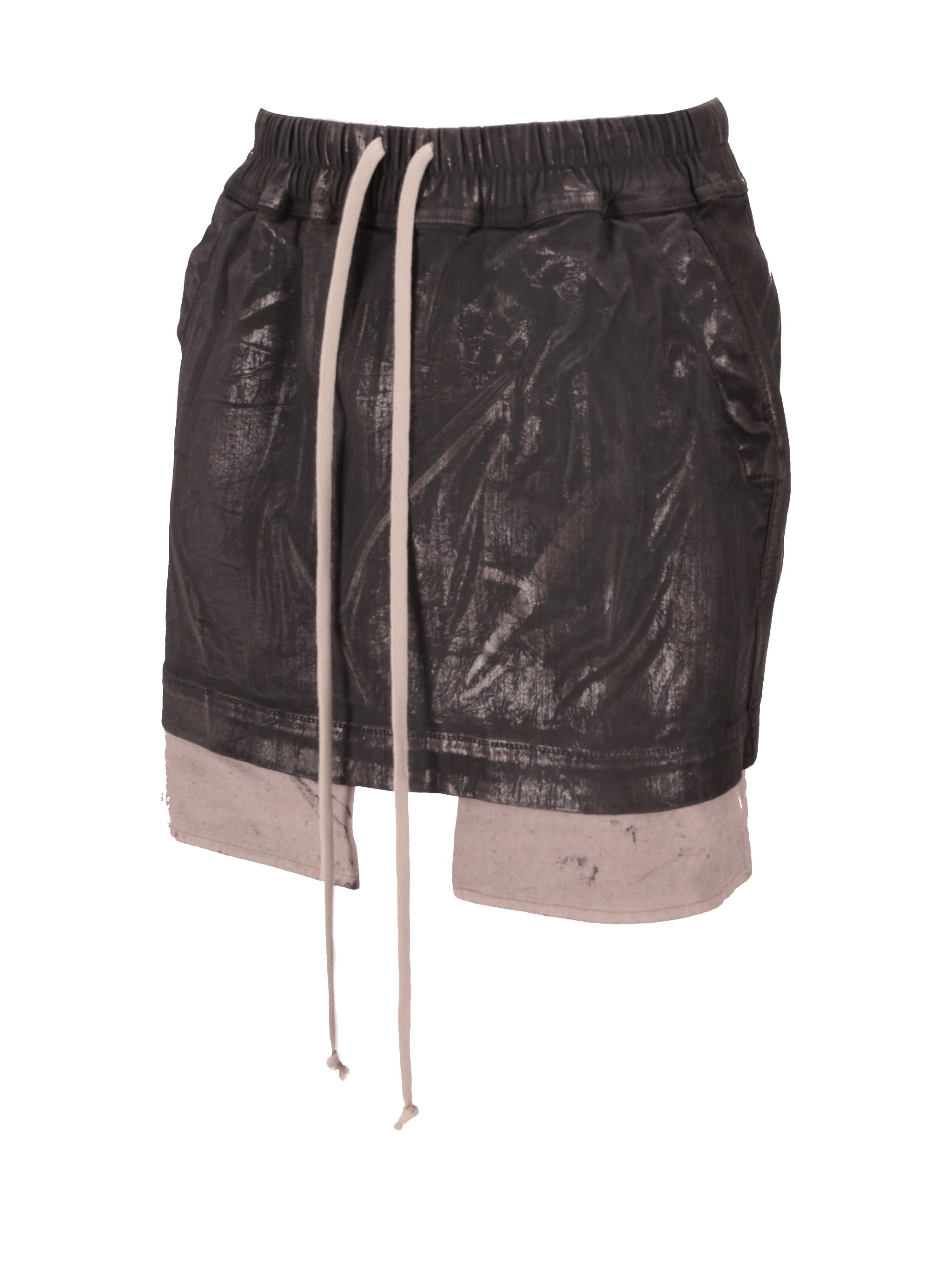 Rick Owens Drkshdw Fog Drawstring Mini Skirt In Black