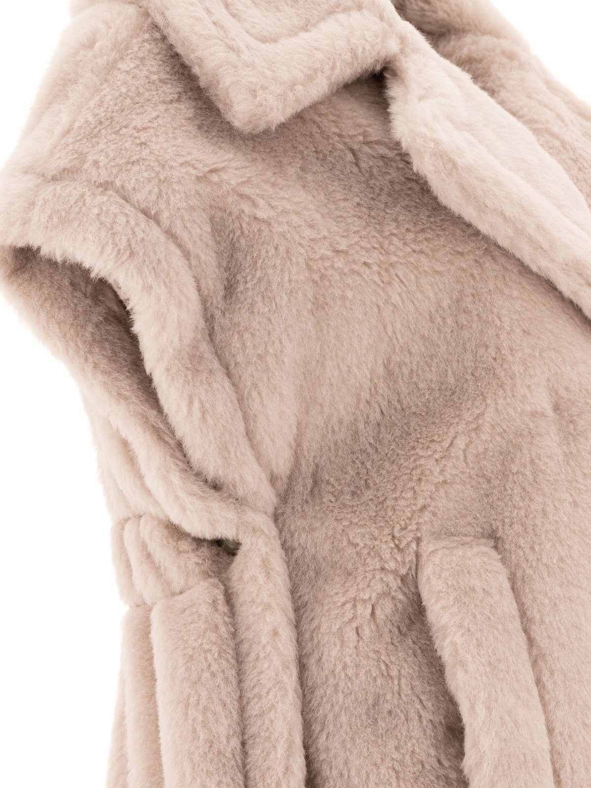 Max Mara Lapel Cape In Nude