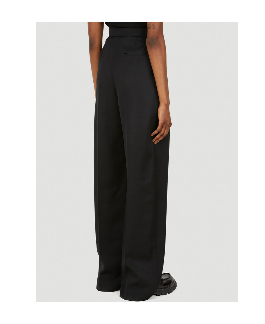 Alexander Mcqueen High-waisted Tailored Wool Trousers In Black