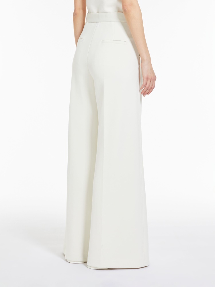 Max Mara Aversa High-rise Linen Wide-leg Pants In White