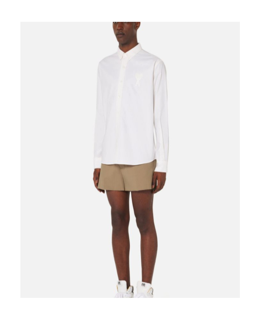 Ami Alexandre Mattiussi Embroidered Heart Logo Shirt In White