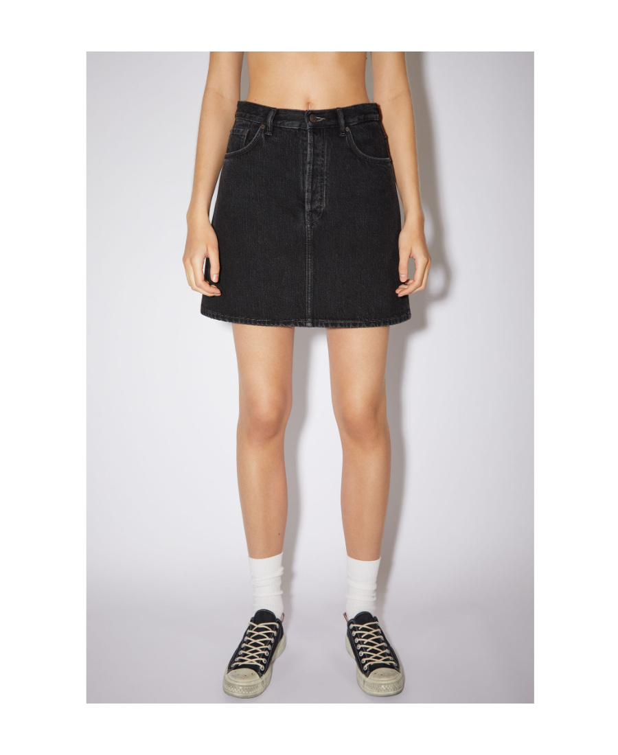 Acne Studios A-line Mini Denim Skirt In Black