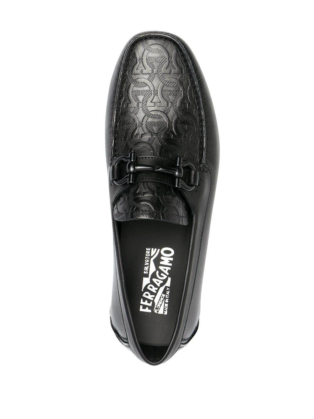 Ferragamo Mens Black Parigi Buckled Leather Driver Shoes In Black