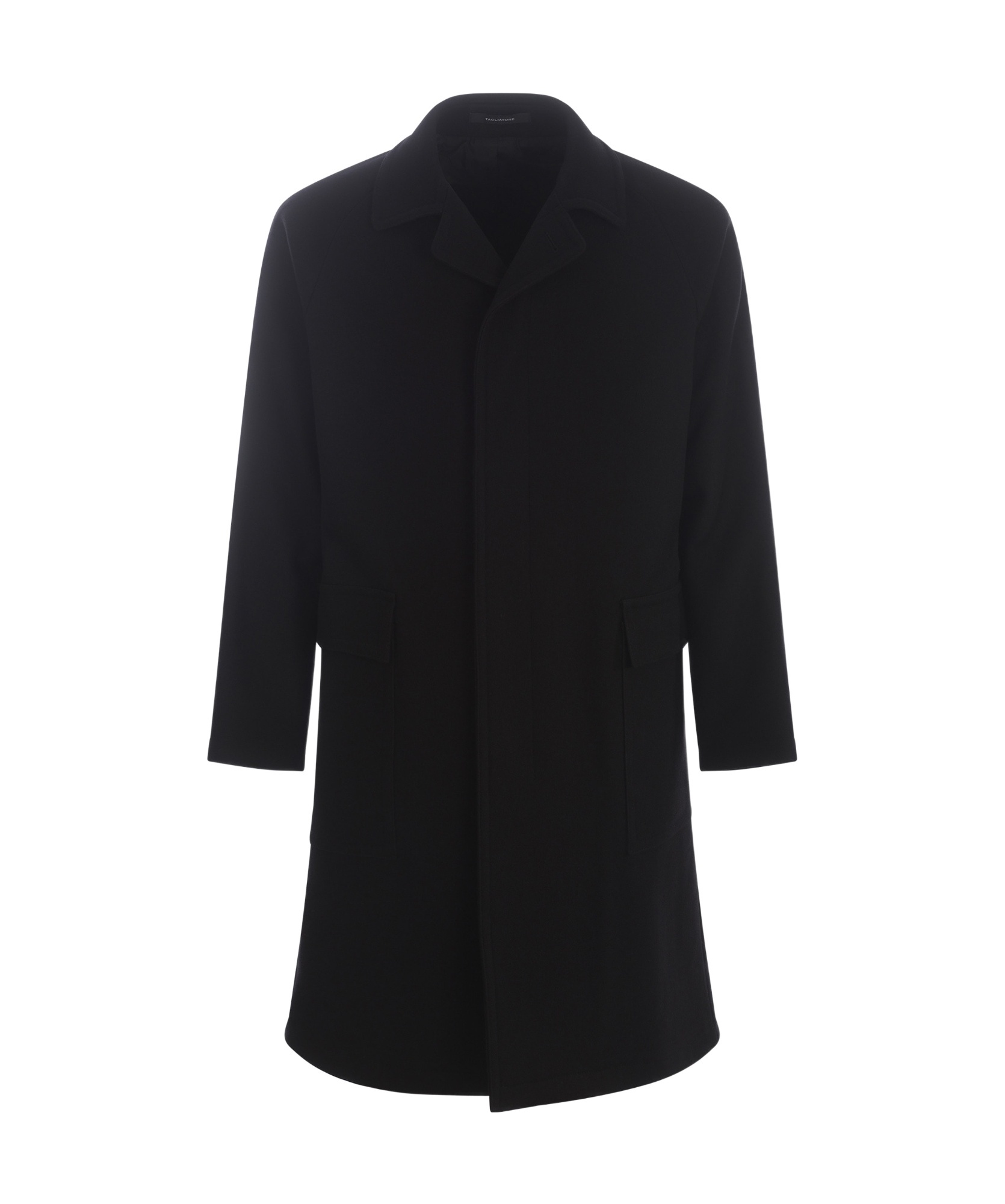Tagliatore Virgin Wool-blend Single-breasted Coat In Black