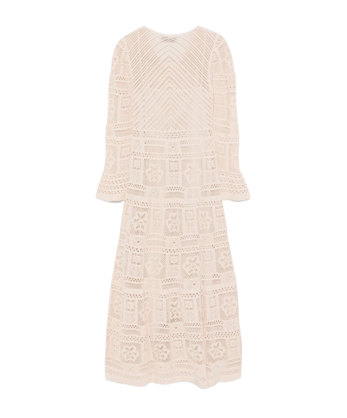 D Exterior Patchwork Maxi Dress In Neutral