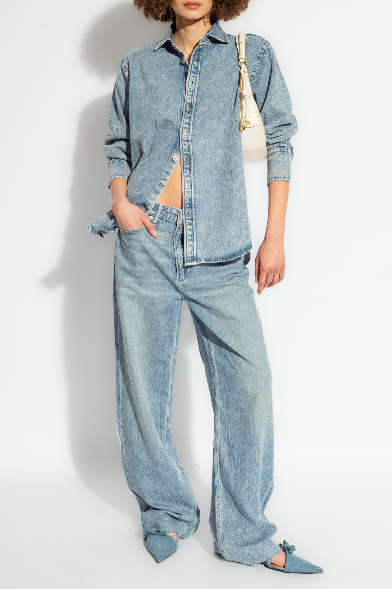 Shop Rag & Bone Featherweight Logan Mira Mid-rise Jeans In Blue