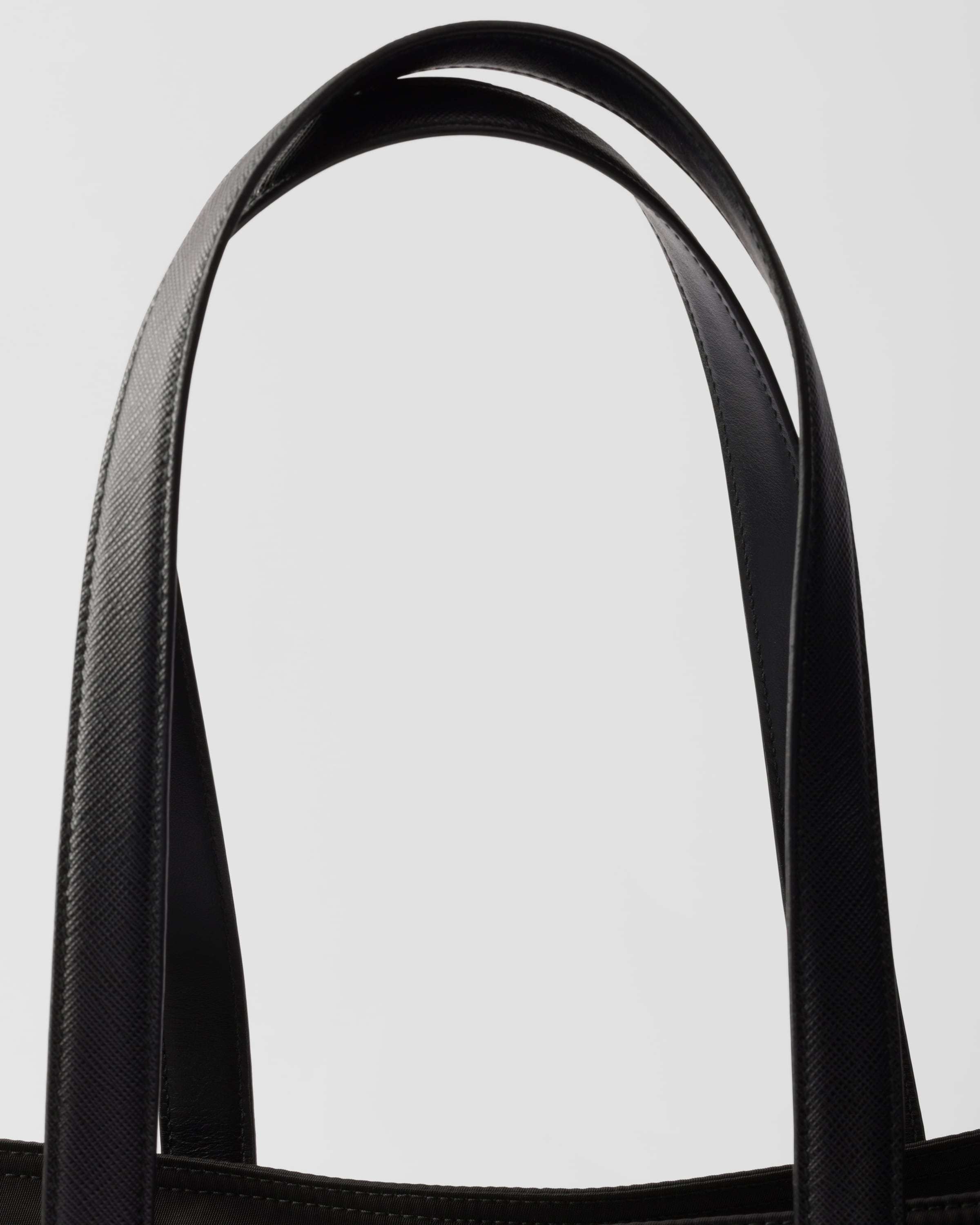 Shop Prada Re-edition 1978 Medium Re-nylon And Saffiano Leather Tote Bag In Black
