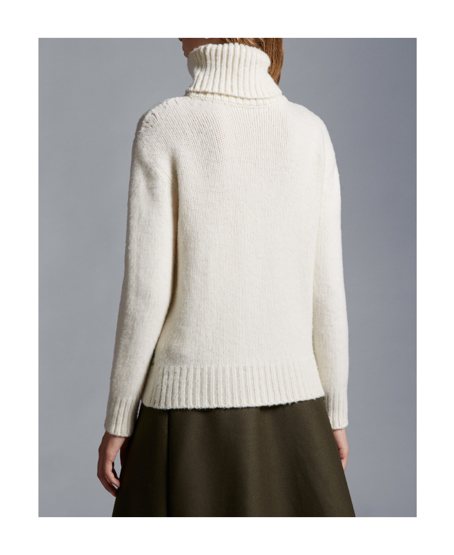 Moncler Dolcevita Intarsia Wool Turtleneck Sweater In Nude