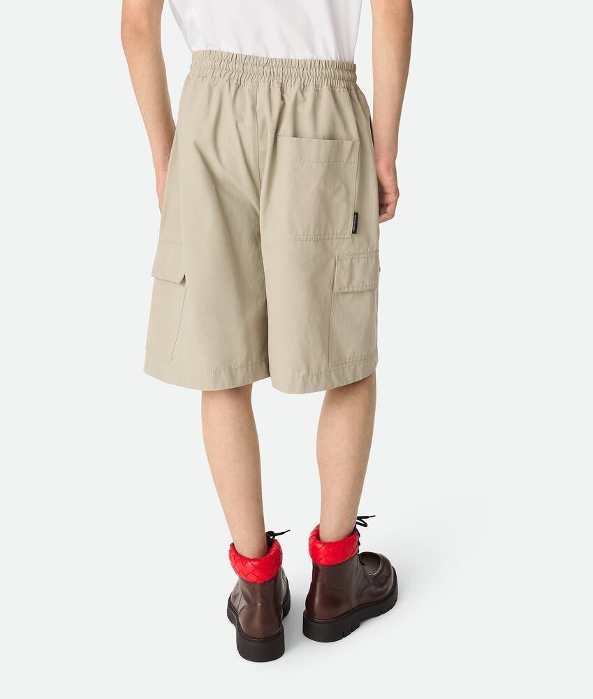 Bottega Veneta Technical Cotton Cargo Shorts In Nude