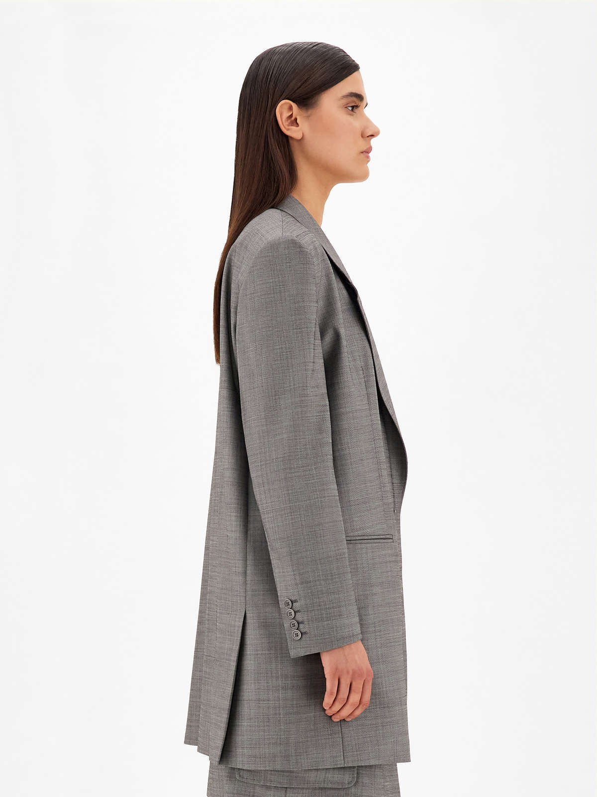 Max Mara Boxy Fit Blazer In Gray