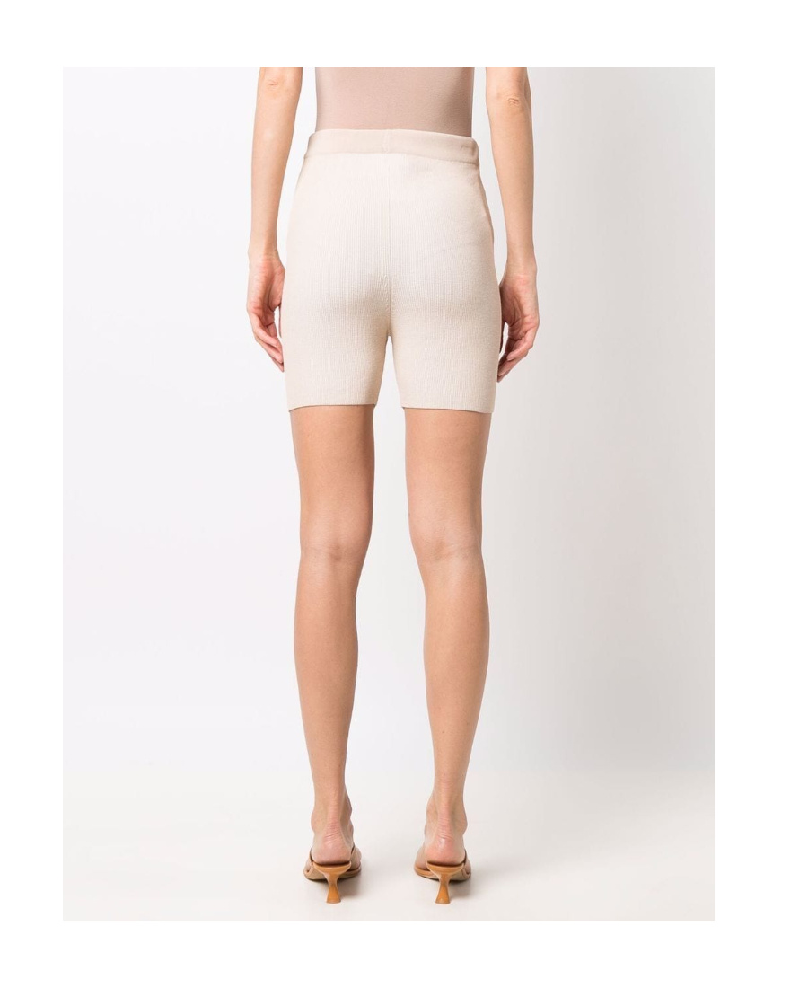 Jacquemus Elastic Belt Shorts In White