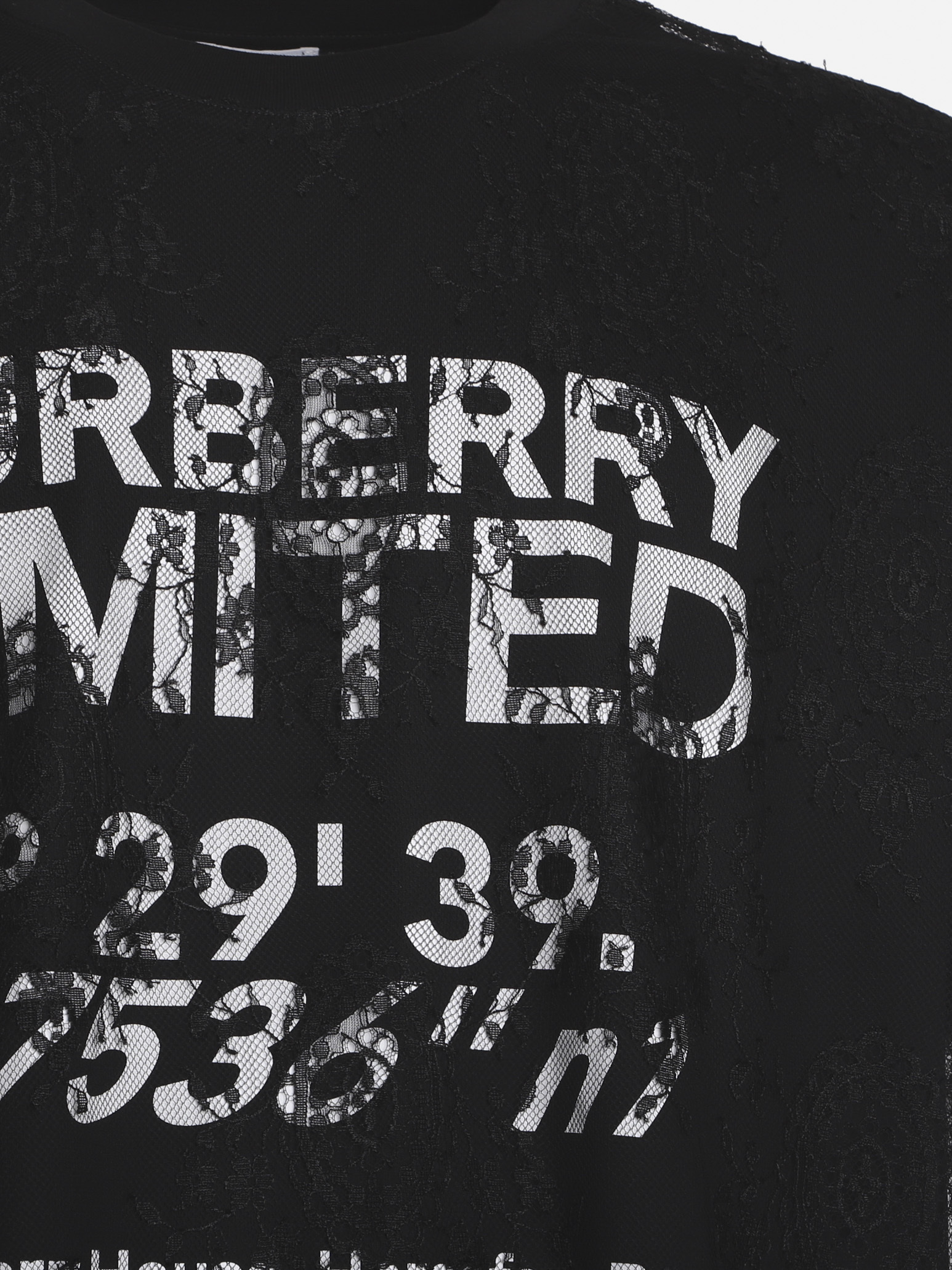 Burberry Coordinates Lace Layered T-shirt In Black