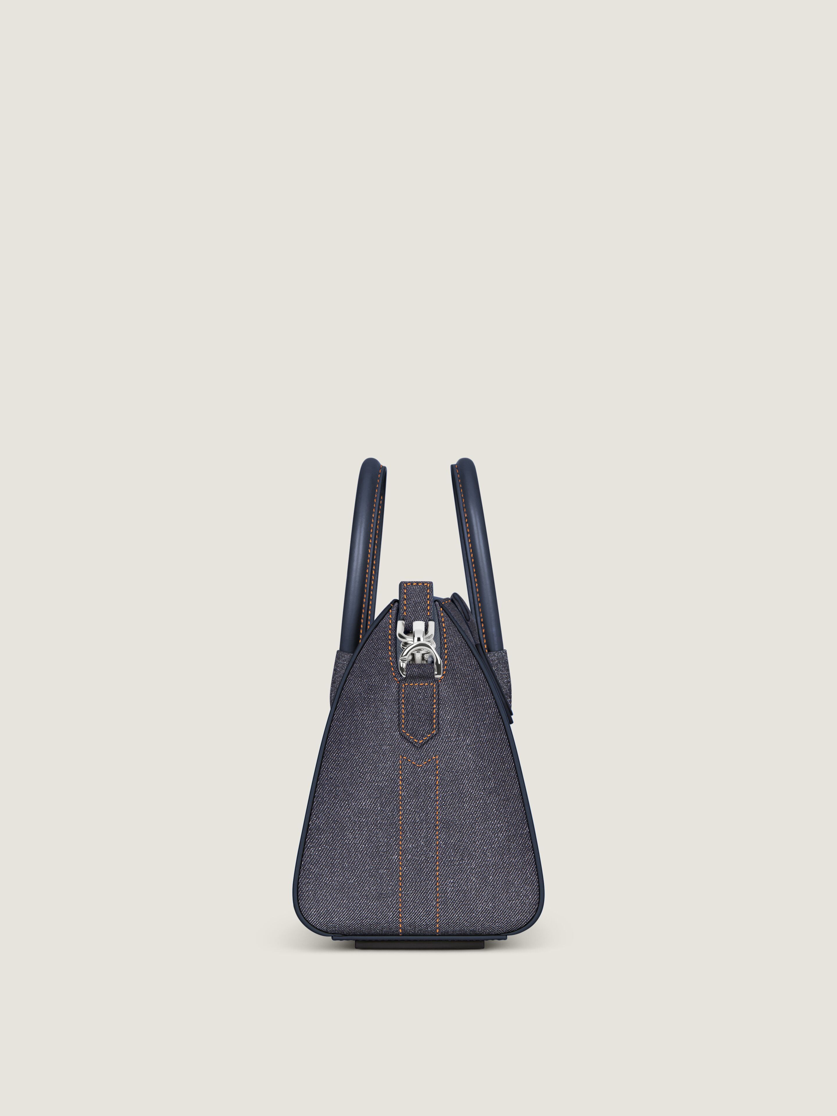 Givenchy Mini Antigona Bag In Denim In Purple