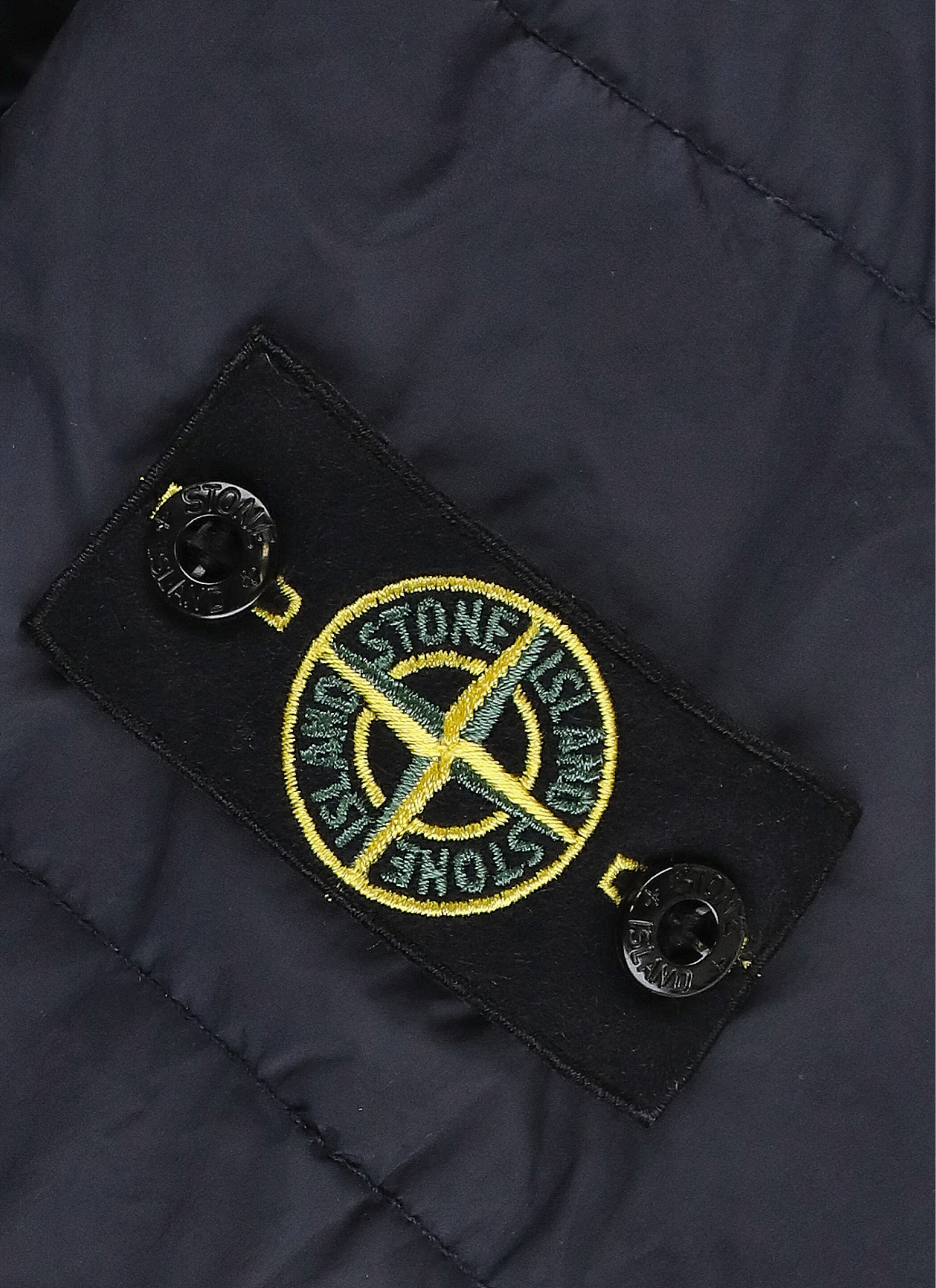 Stone Island Junior Compass-motif Long-sleeved Padded Coat In Blue