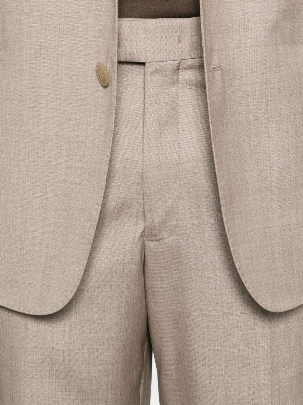 Emporio Armani Tailored Single-breasted Suit Featuring Pockets In Neutral
