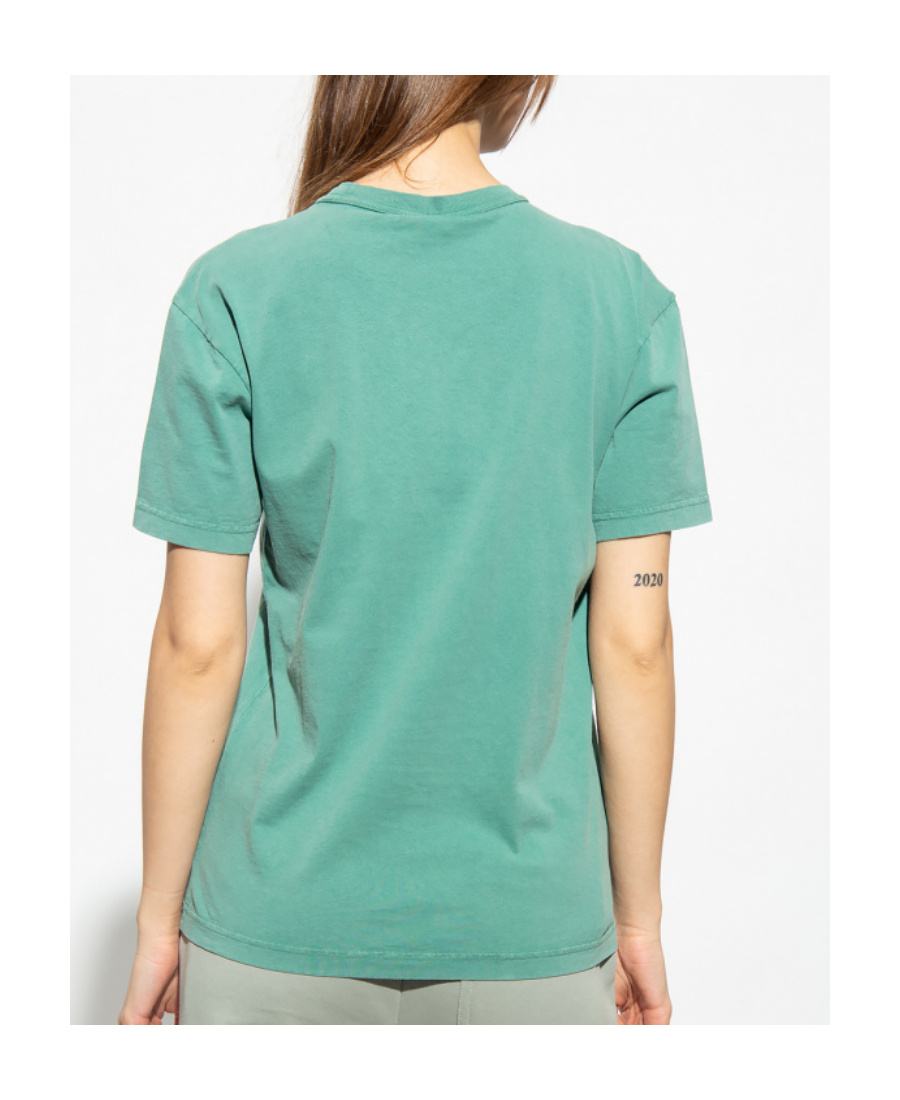 Alexander Wang T Logo-print Round-neck T-shirt In Green