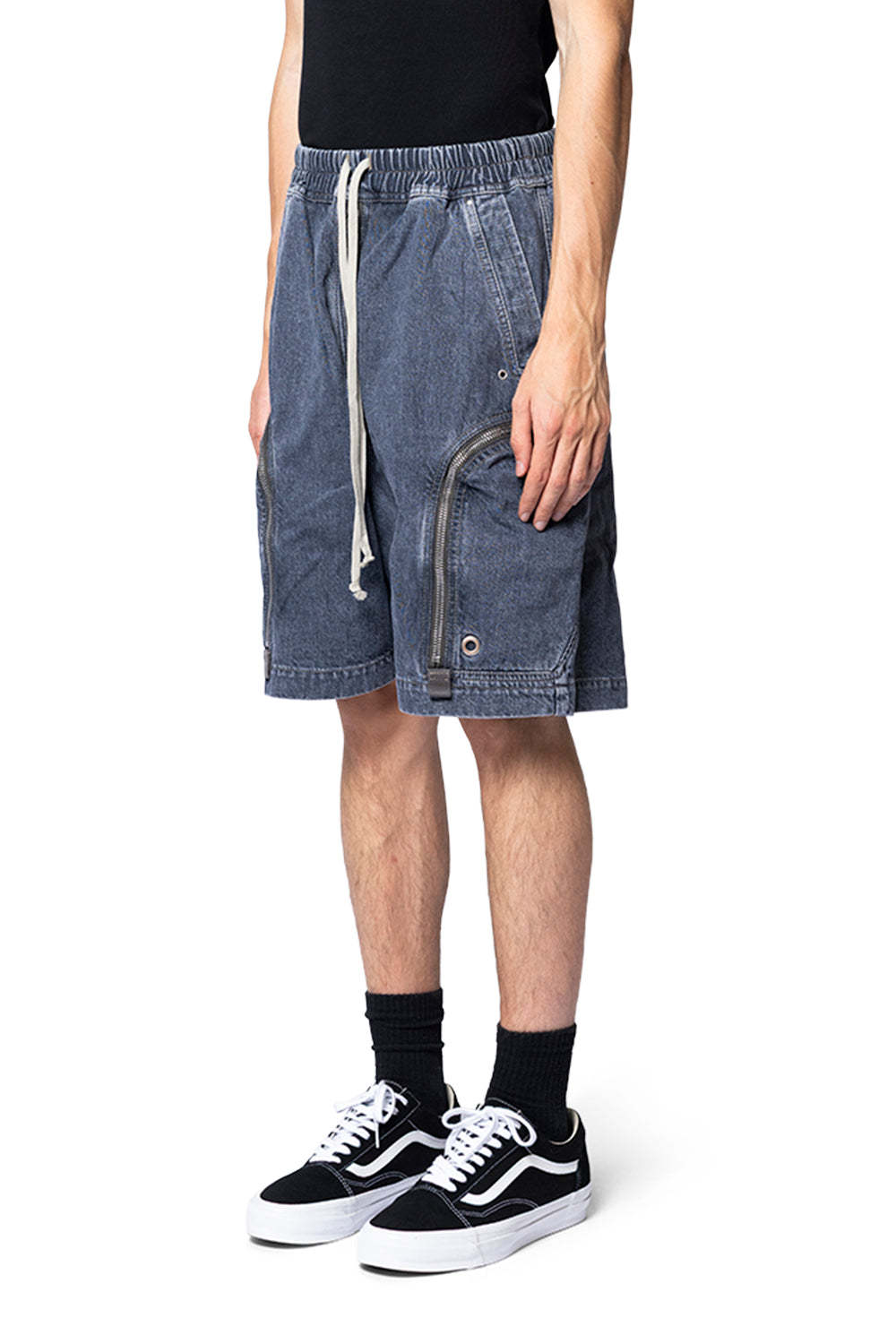 Rick Owens Drkshdw Zip-fastened Drawstring Shorts In Blue