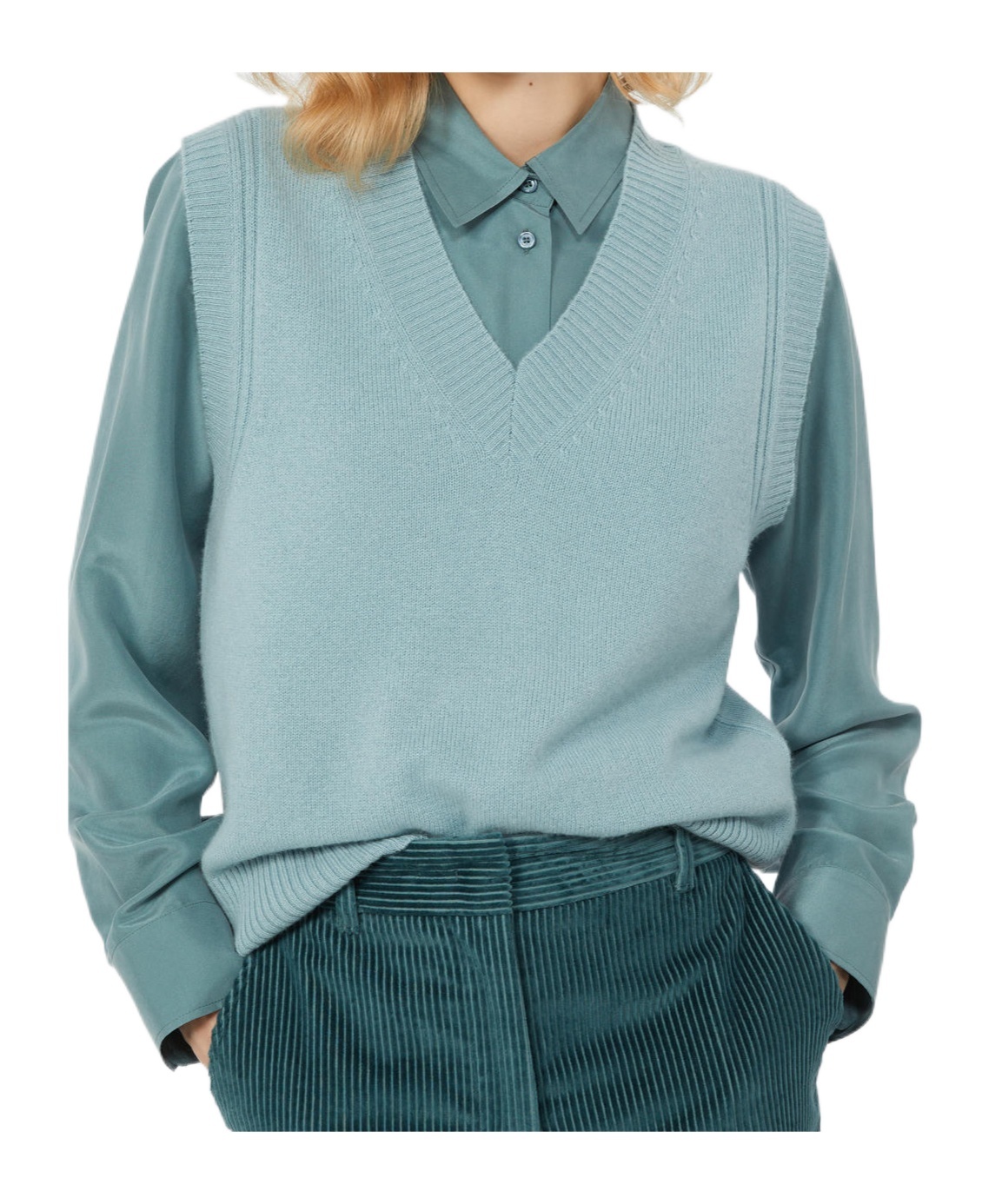 Weekend Max Mara V-neck Sleeveless Sweater In Blue